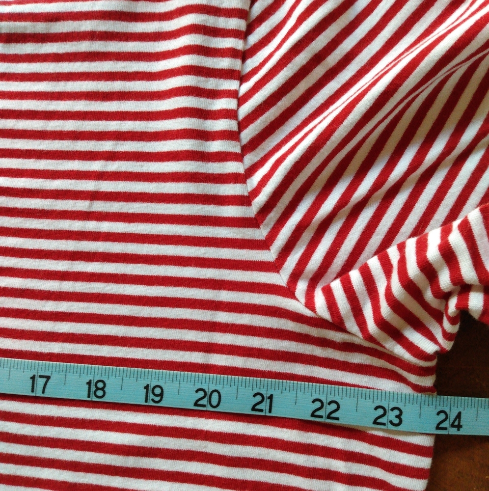 Requirements Woman Striped Cotton Jersey VNeck Top with Bow Detail - Picture 3 of 7
